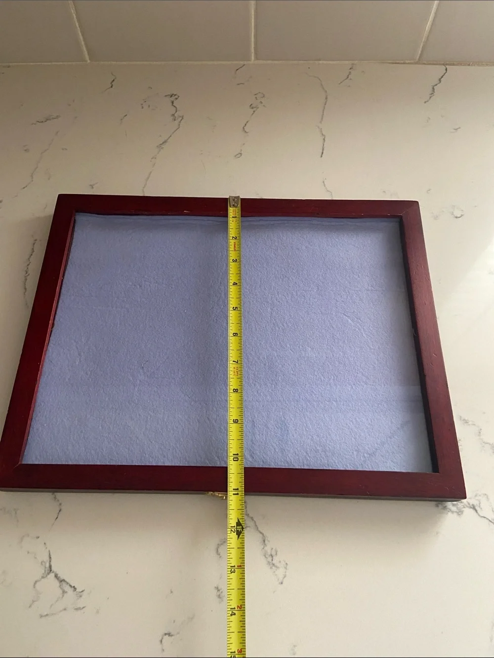 Wood Glass Top Display Case Shadow Box Jewelry Keepsake Display